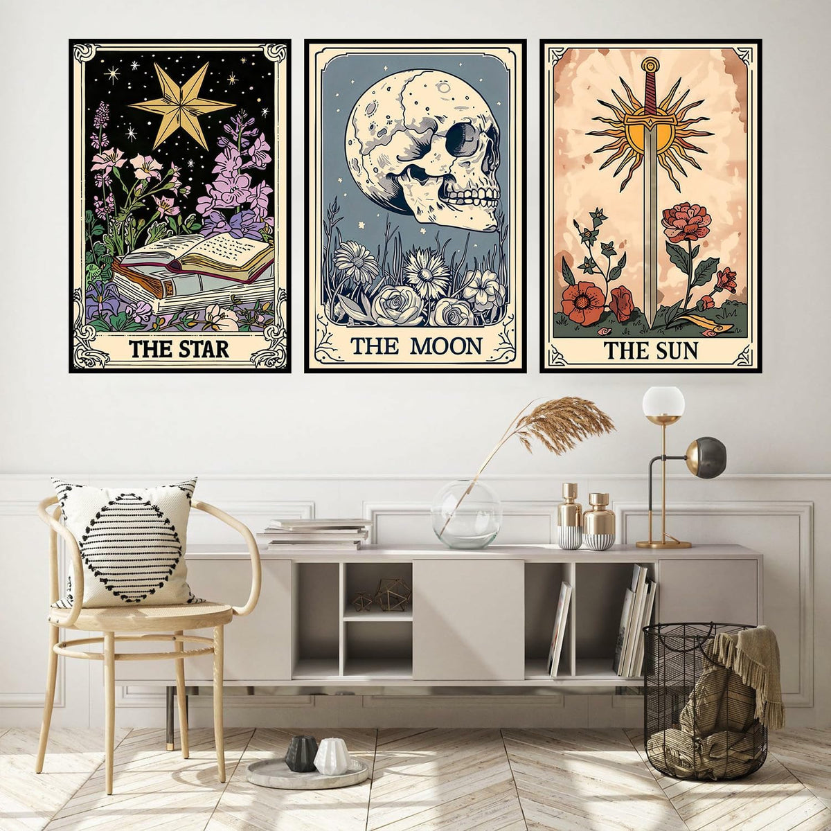 Axquilon 3 Packs Tarot Framed Paint by Numbers Kit for Adults 8x10in