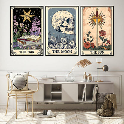 Axquilon 3 Packs Tarot Framed Paint by Numbers Kit for Adults 8x10in