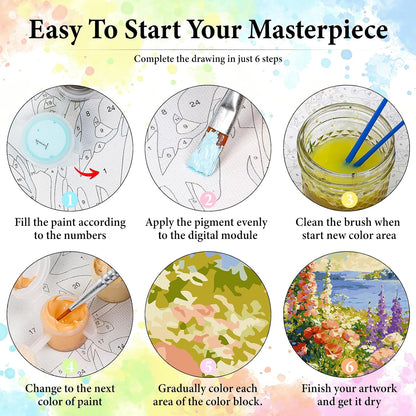 Dawnsphere Flowers Paint by Numbers Kit for Adults Without Frame 16x20 in