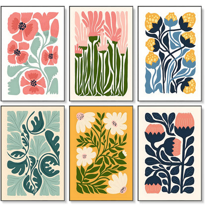 Okarina 6 Pack Paint by Numbers Kit for Adults & Beginners, Flower Designs