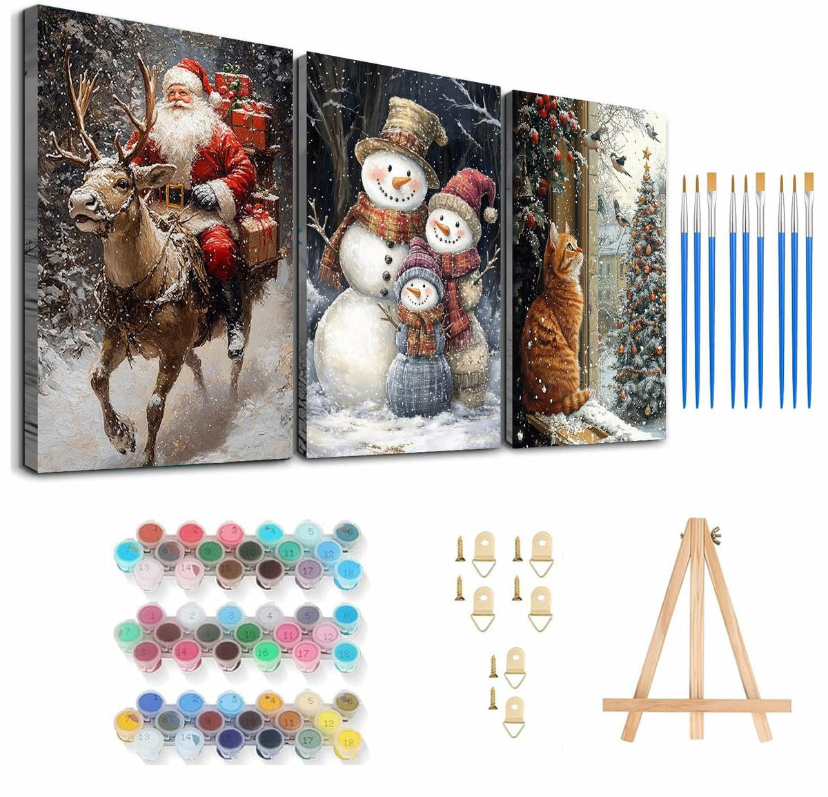 Axquilon 3 Packs Tarot Framed Paint by Numbers Kit for Adults 8x10in