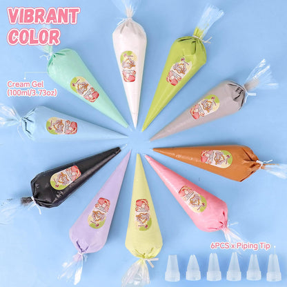 Cream Glue, 3PCS Coral Pink Whipped Cream Glue Kit (Each 100g)