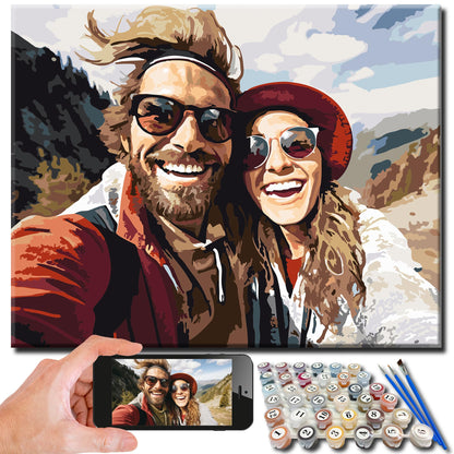 Kidstique Customize Your Personalized DIY Paint-by-Numbers kit Using a Photo of Your Choice. Great Gift idea for Valentine's Day, Mother's Day, or Father's Day 12x16