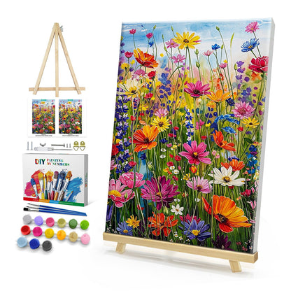 HeeBenor Framed Paint by Numbers Kit for Adults, Flowers, 8x12 Inch