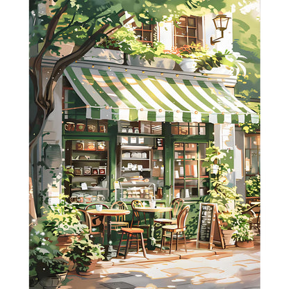Paint by Numbers Kit for Adults, Fall Lake Cabin Number Painting Canvas Kit