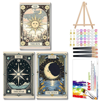 Mandun Landscape Paint by Numbers Kit for Adults, 3 Pack, 7.8x11.8 inch
