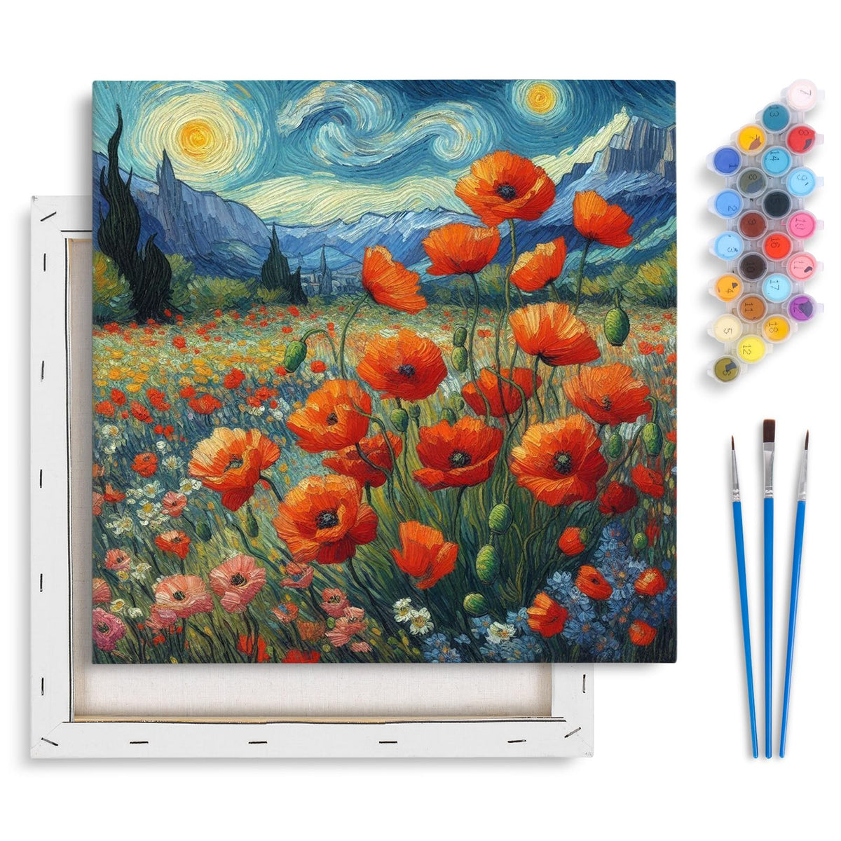Yezavesu Book Framed Paint by Numbers Kit for Adults 10x 10 inch, Flowers