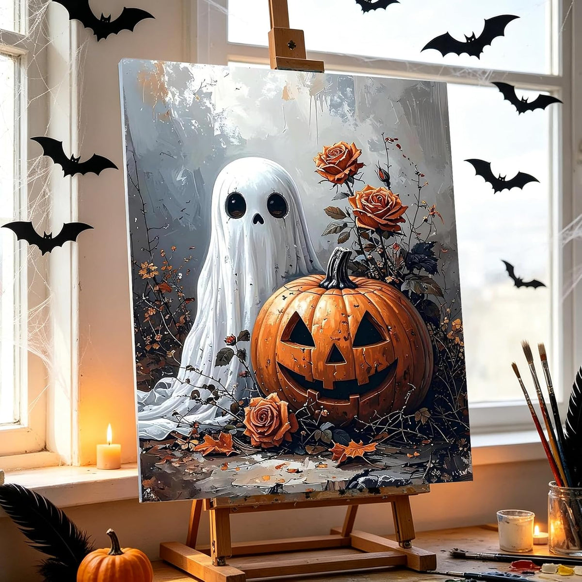 Vintage Halloween Ghost DIY Paint by Numbers Acrylic Painting 40x50cm
