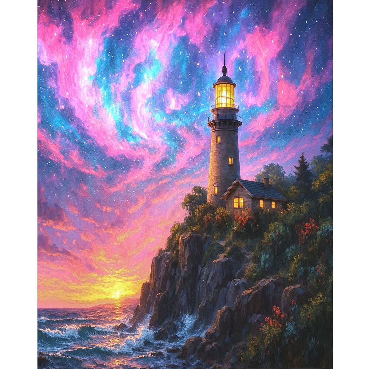 Dawnsphere Flowers Paint by Numbers Kit for Adults Without Frame 16x20 in
