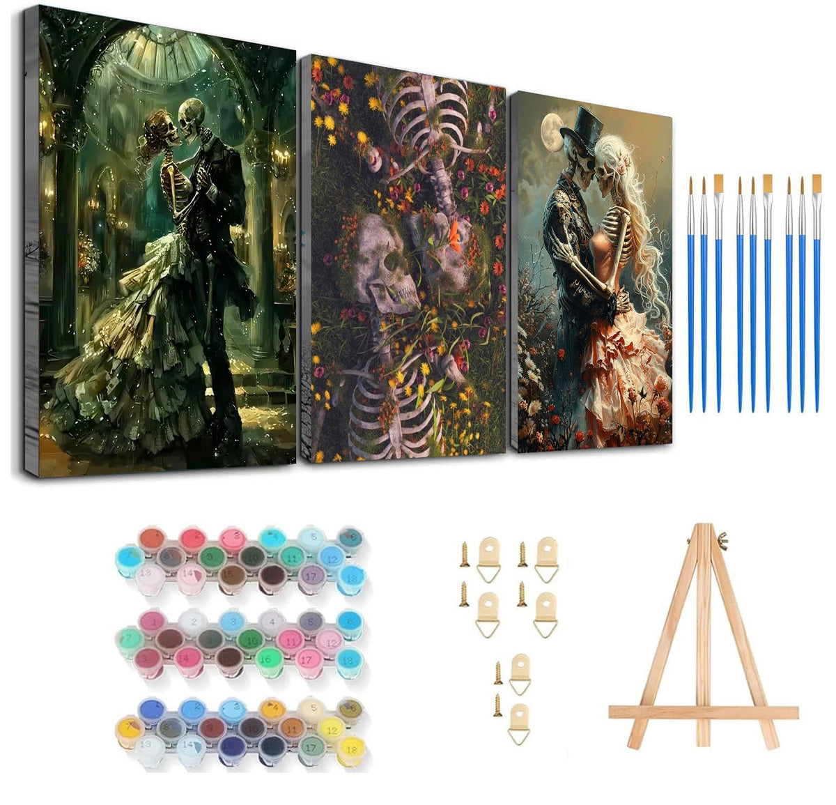 Axquilon 3 Packs Tarot Framed Paint by Numbers Kit for Adults 8x10in