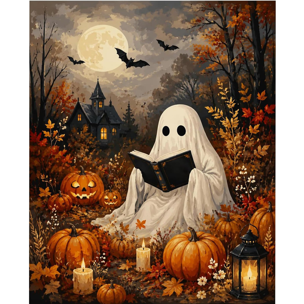Vintage Halloween Ghost DIY Paint by Numbers Acrylic Painting 40x50cm