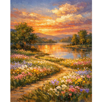 Dawnsphere Flowers Paint by Numbers Kit for Adults Without Frame 16x20 in
