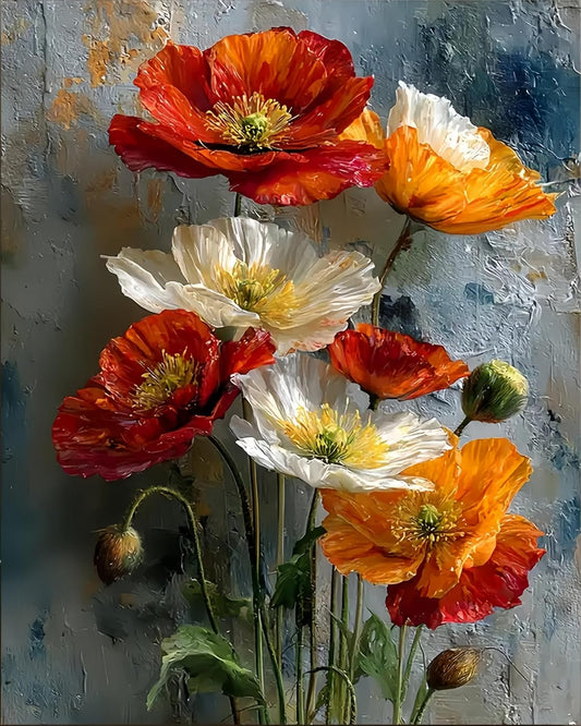 DOTSTART Paint by Numbers Kit for Adults, Attractive Flowers Acrylic Canvas