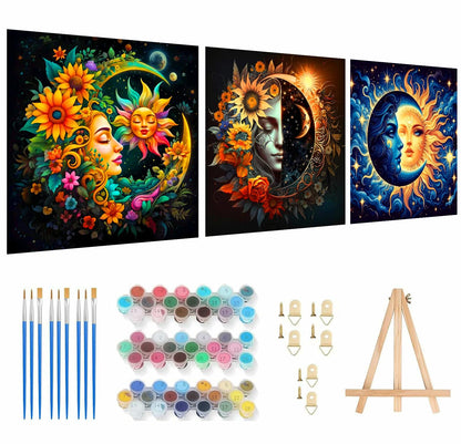 Axquilon 3 Packs Tarot Framed Paint by Numbers Kit for Adults 8x10in