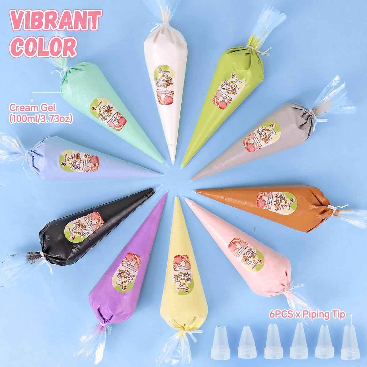 Cream Glue, 3PCS Caramel Whipped Cream Glue Kit (Each 100g)