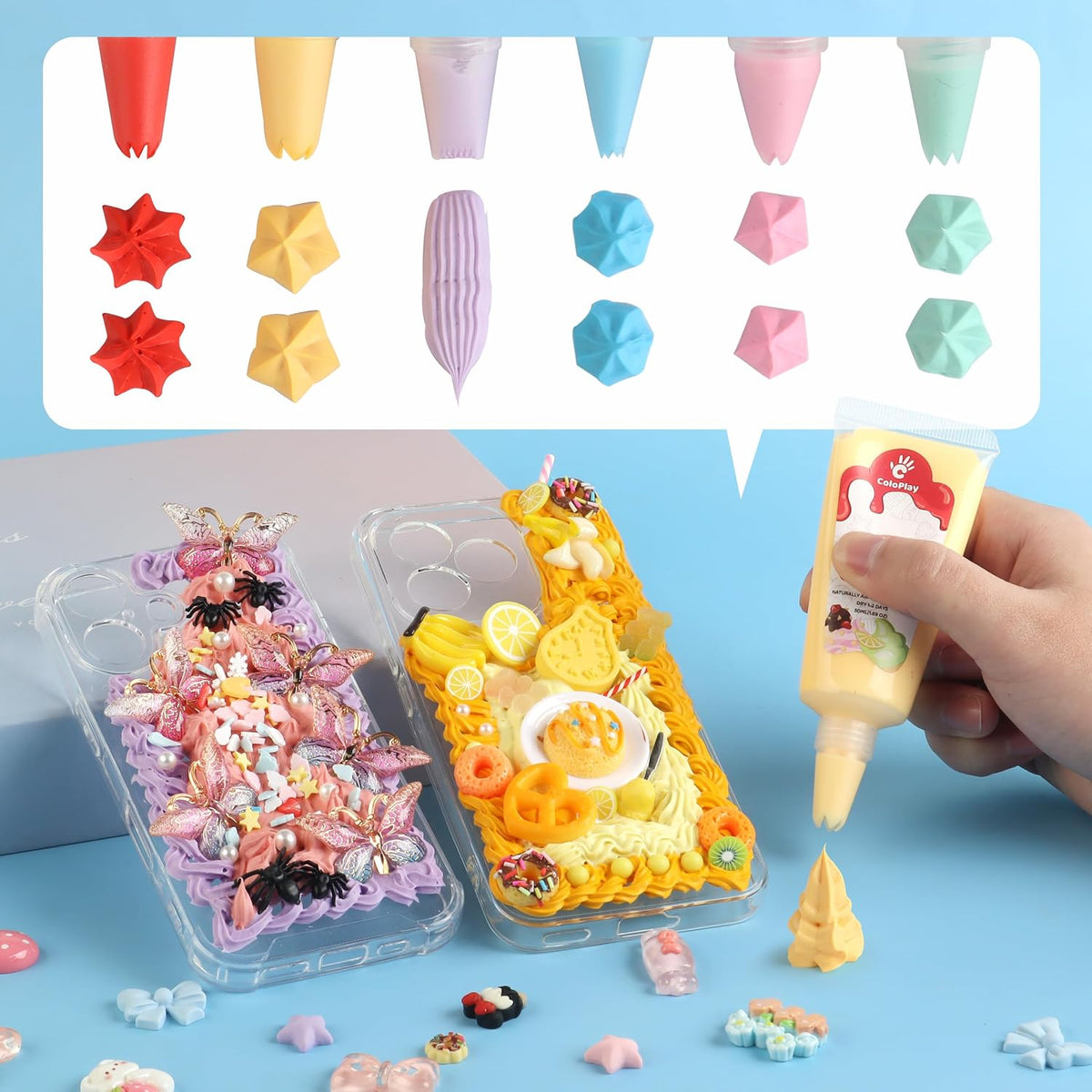 Cream Glue, 24PCS 50g Whipped Cream Glue Kit with 36PCS Piping Tip