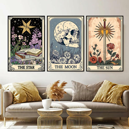 Axquilon 3 Packs Tarot Framed Paint by Numbers Kit for Adults 8x10in