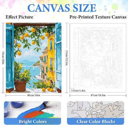 ZRIZQ Paint by Numbers Kit for Adults Beginner Landscape,Lemon Tree,16x20