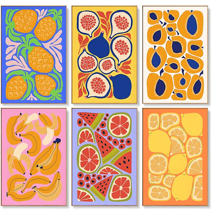 Offito 6 Pack Paint by Numbers Kit for Adults, Funny Cocktail, 8x12 Inch
