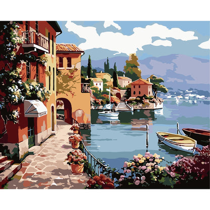 QUITEDEW Scenery Paint by Numbers Kit for Adults Beginner 16X20 Inch