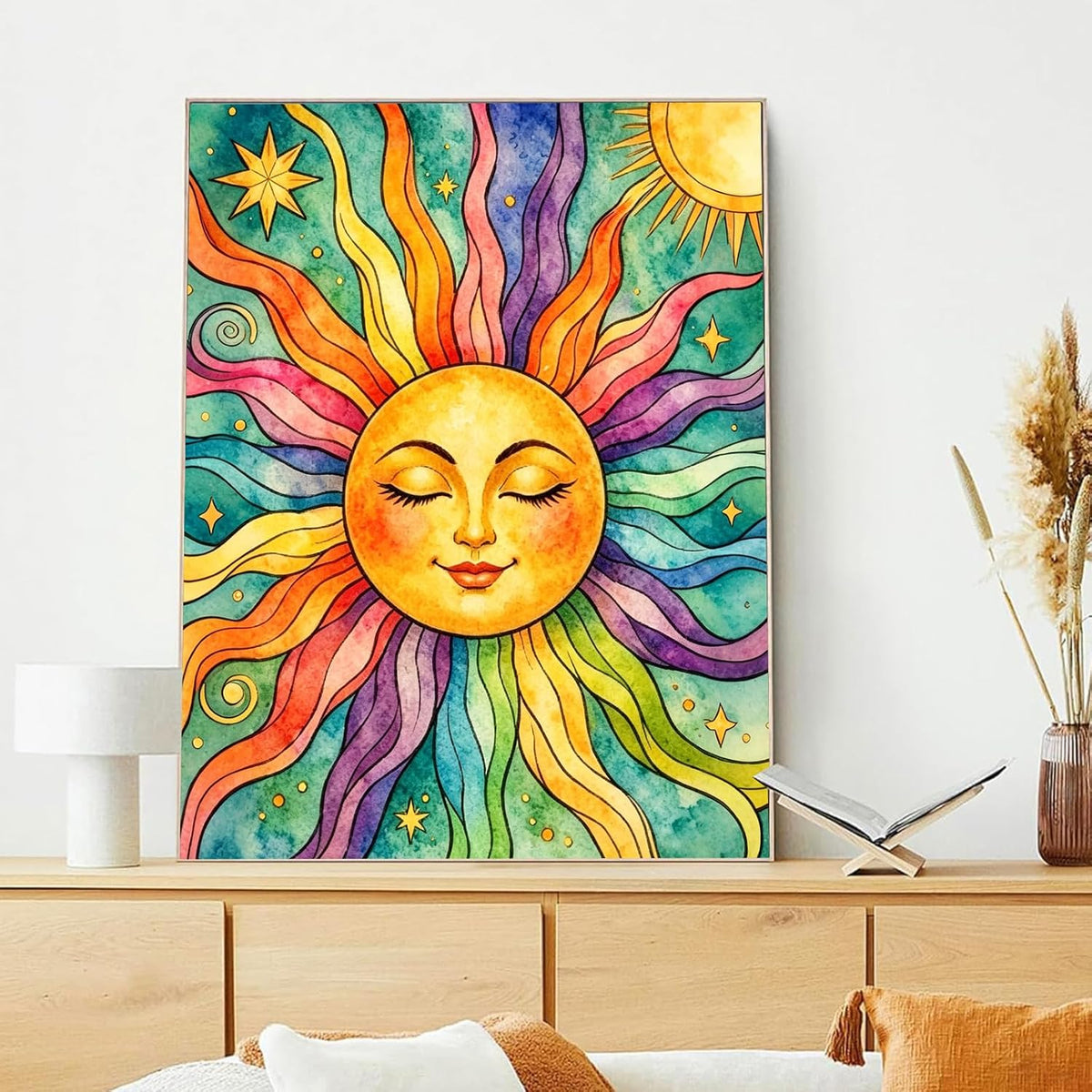 xcemhil Sun Paint by Numbers Kit for Adults Beginner, Summer Paint by Numbers for Adult, Acrylic Paint by Number Kits Suitable for Home Wall Art Decor Gifts 16x20 Inch