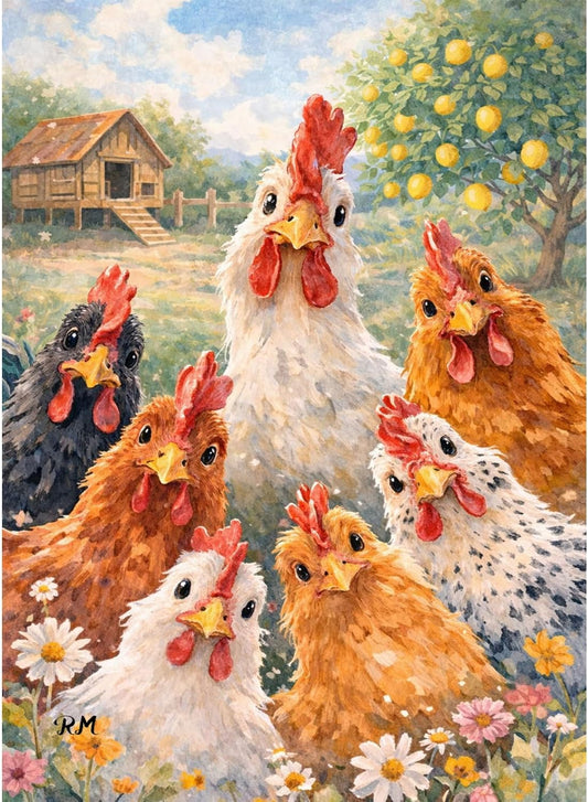 Amaieuin Chicken Paint by Numbers Kit for Adults 16x20in