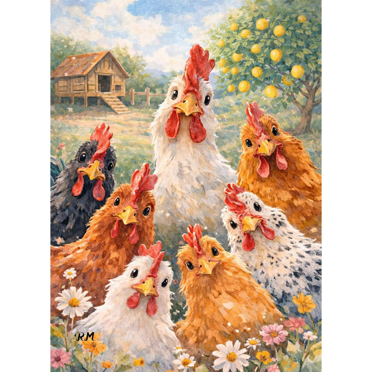 Amaieuin Chicken Paint by Numbers Kit for Adults 16x20in