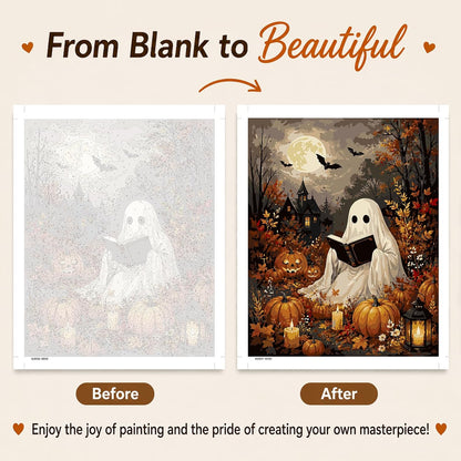AUKELHJ Paint by Numbers Kit for Adults Beginner, Halloween, 16x20 inch