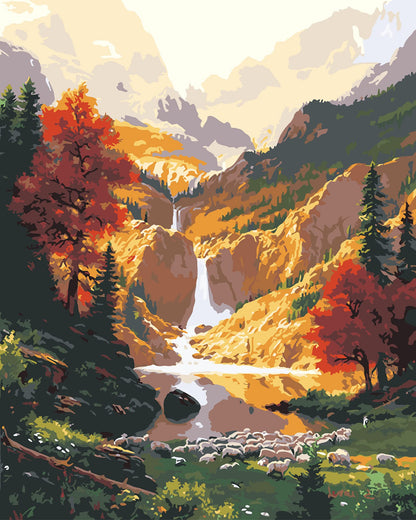 QUITEDEW Scenery Paint by Numbers Kit for Adults Beginner 16X20 Inch