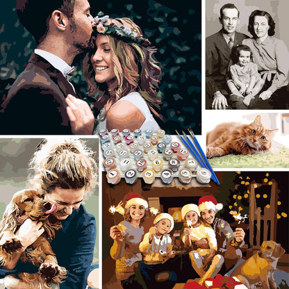 Kidstique Customize Your Personalized DIY Paint-by-Numbers kit Using a Photo of Your Choice. Great Gift idea for Valentine's Day, Mother's Day, or Father's Day 12x16
