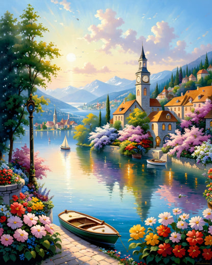 Mountain Paint By Numbers Kit For Adults Beginner Cabin Adult Paint By Number Kits On Canvas Mountain Oil Painting Kit For Beginners Adults' Paint-By-Number Kits For Gift Home Wall Decor 16x20 Inch