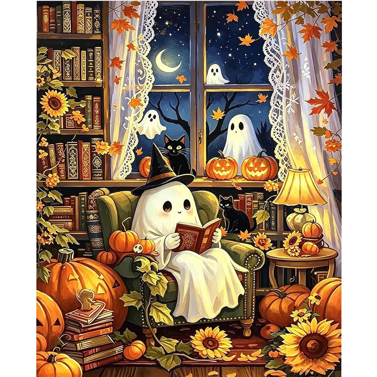 Vintage Halloween Ghost DIY Paint by Numbers Acrylic Painting 40x50cm