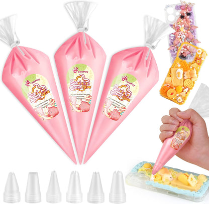 Cream Glue, 3PCS Coral Pink Whipped Cream Glue Kit (Each 100g)