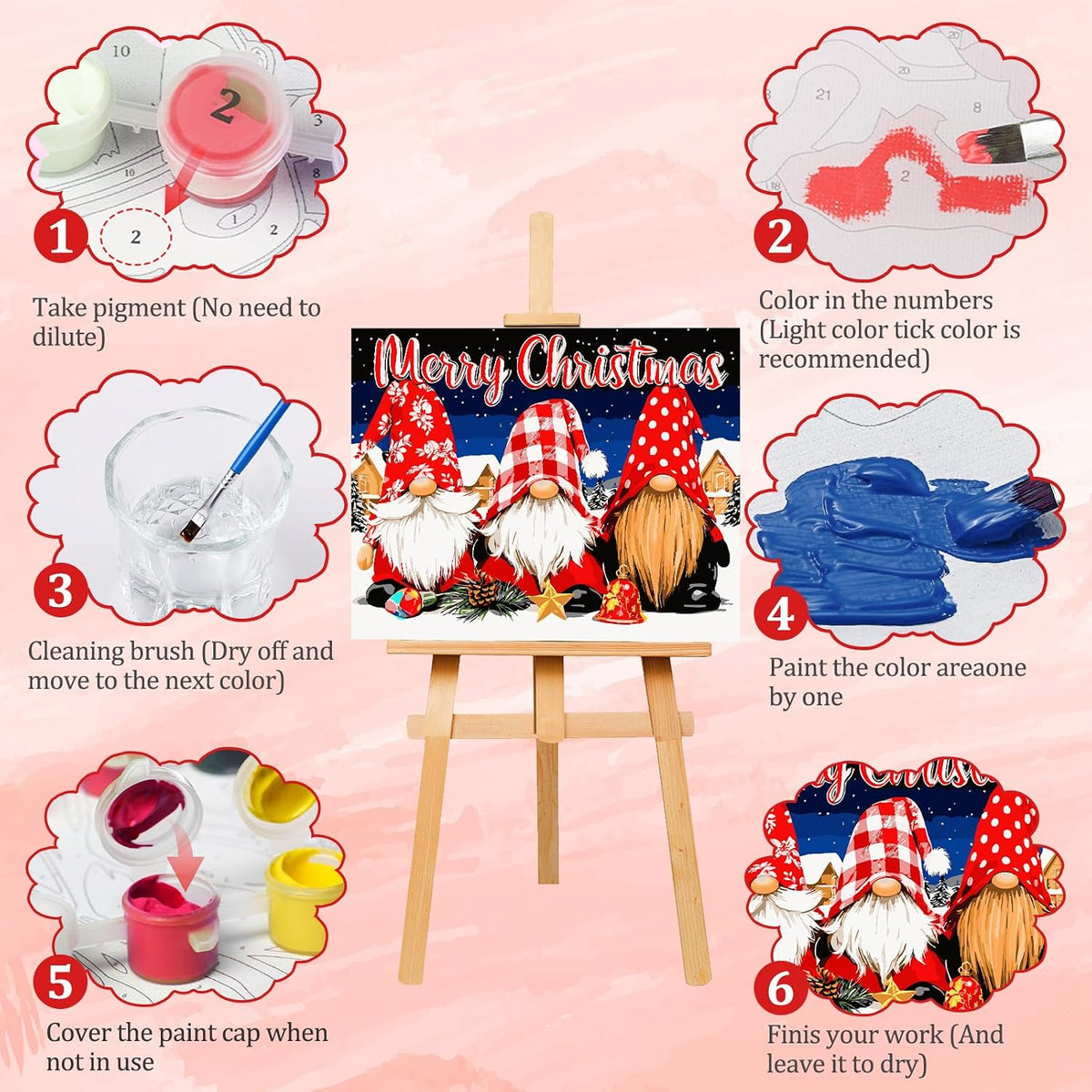 AIRDEA Christmas Paint by Numbers Kits for Adults 16x20in, Frameless