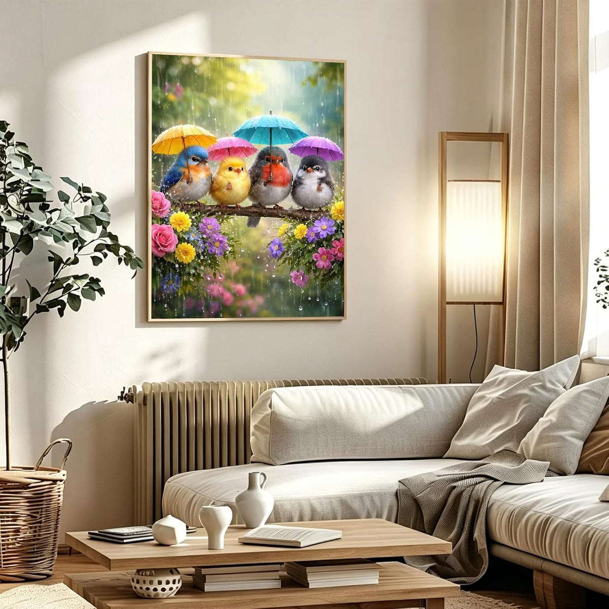 PHANTASYART Cute Birds Paint by Numbers Kit for Adults 16x20inch