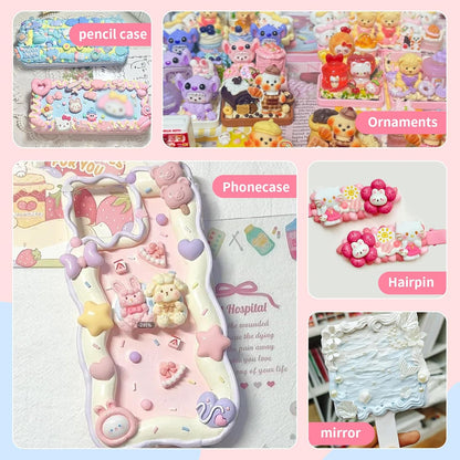 Cream Glue, 12 PCS Simulation Cream Glue with Piping Tip for DIY Phone Case