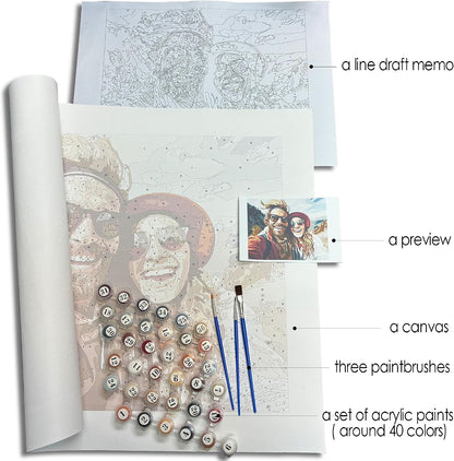 Kidstique Customize Your Personalized DIY Paint-by-Numbers kit Using a Photo of Your Choice. Great Gift idea for Valentine's Day, Mother's Day, or Father's Day 12x16