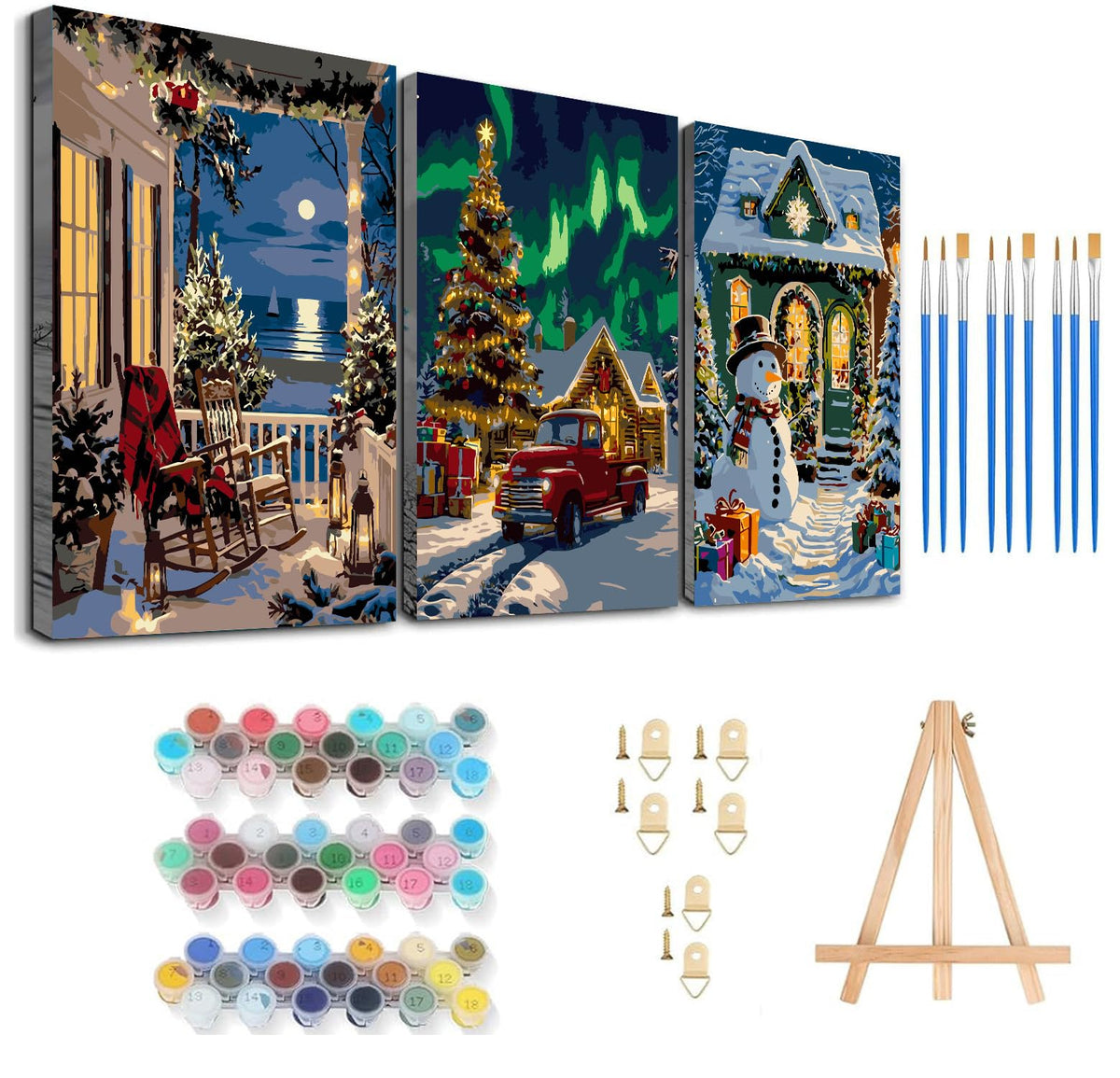 Axquilon 3 Packs Tarot Framed Paint by Numbers Kit for Adults 8x10in