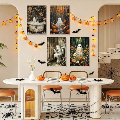 4 Pack Framed Paint by Numbers Kit for Adults Beginners Halloween 8x12 inch