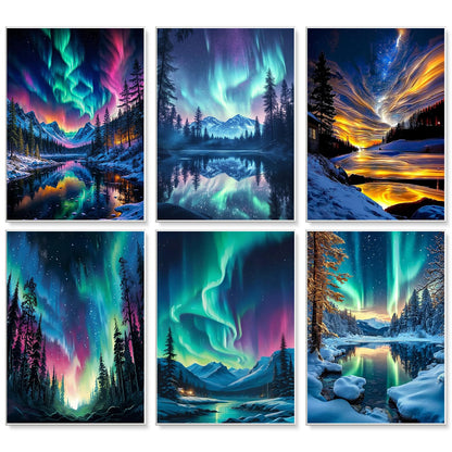 6 Pack Paint by Numbers Kit for Adults Beginner National Park 8x12 Inch