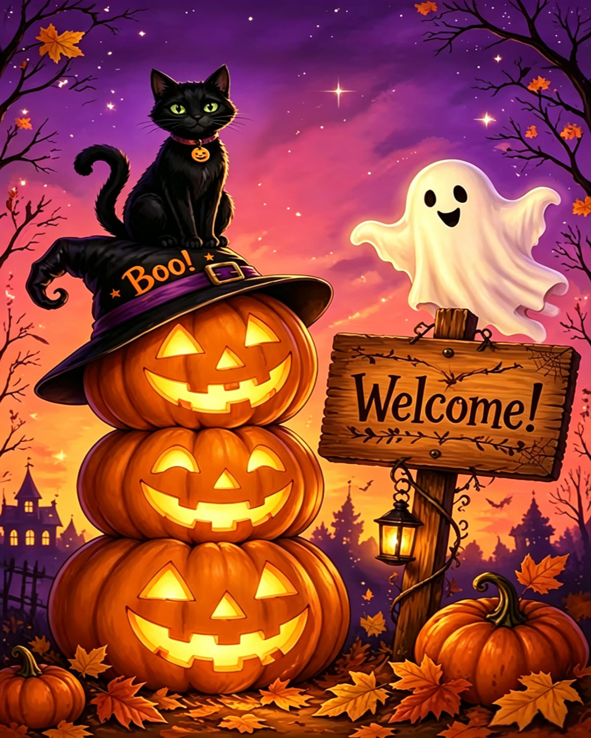 Arttoplus Halloween Paint by Numbers Kit for Adults Beginner 16x20 inch