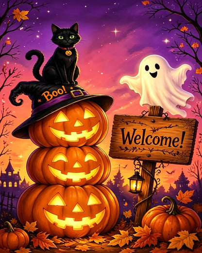 Arttoplus Halloween Paint by Numbers Kit for Adults Beginner 16x20 inch