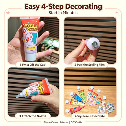 7 Colors (50g) Decoden Cream Kit, Fake Whipped Cream Glue for Crafts DIY