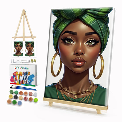 HeeBenor Framed Paint by Numbers Kit for Adults, Flowers, 8x12 Inch