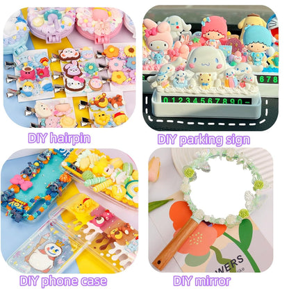Cream Glue for Crafts, 4pcs (50g) White Decoden Cream DIY Phone Case Kit
