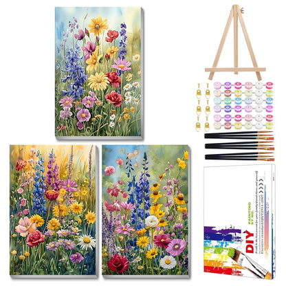 Mandun Landscape Paint by Numbers Kit for Adults, 3 Pack, 7.8x11.8 inch