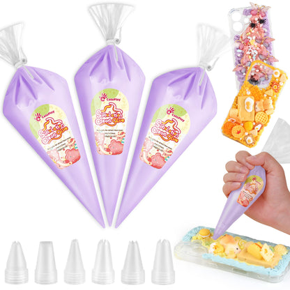 Cream Glue, 3PCS Light Purple Whipped Cream Glue Kit (Each 100g)