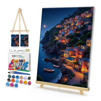 HeeBenor Framed Paint by Numbers Kit for Adults, Flowers, 8x12 Inch