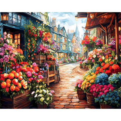 Paint by Numbers Kit for Adults, Fall Lake Cabin Number Painting Canvas Kit