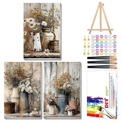 Mandun Landscape Paint by Numbers Kit for Adults, 3 Pack, 7.8x11.8 inch